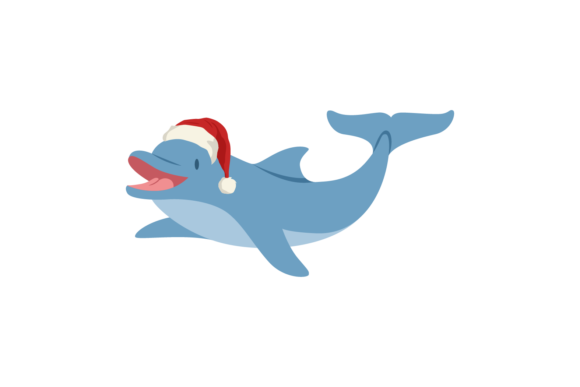 Animals Dolphins Wearing Christmas Hats Illustration Review