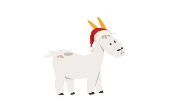 Animals Goat Wearing Christmas Hats Illustration Review