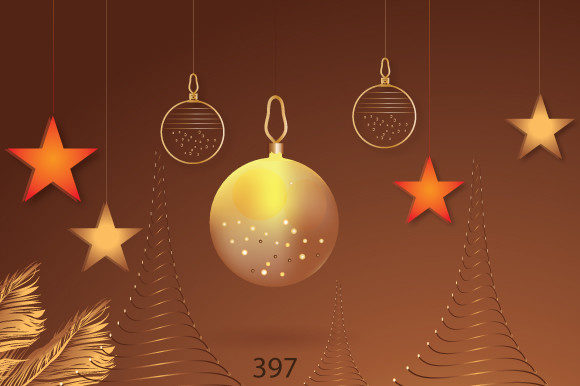 Christmas Background with 3D Ball Illustrations