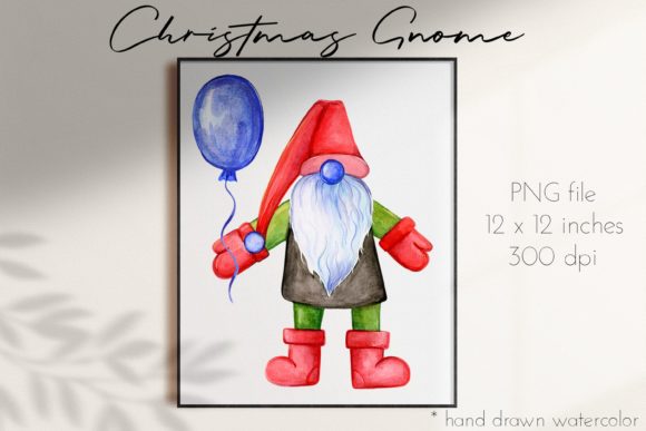 Christmas Gnome. a Gnome with a Balloon Illustration Review
