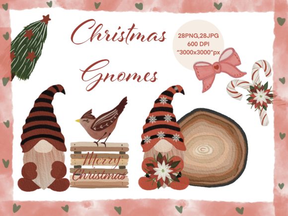 Christmas Gnomes Watercolor Png,Jpg for Blog and Website Design