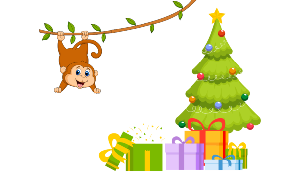 Christmas Illustration Monkey Animal Review