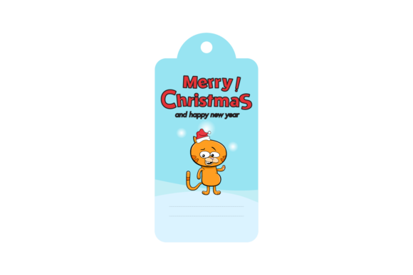 Christmas Labels Animal Cat Svg Illustrations