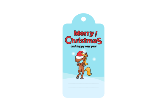 Christmas Labels Animal Horse Svg Illustrations