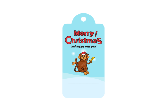 Christmas Labels Animal Monkey Svg for Illustrations