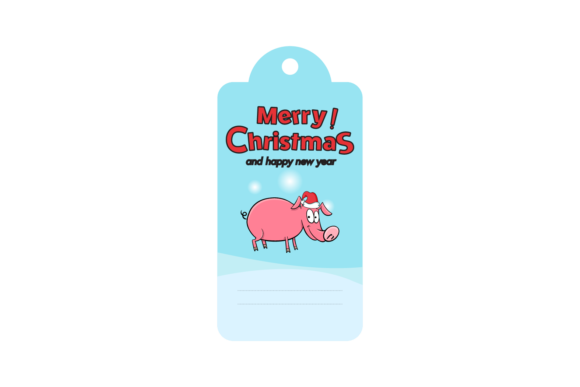 Christmas Labels Animal Pig Svg Illustrations