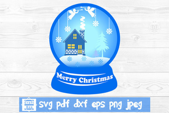 Christmas Landscape in a Glass Ball Illustrations