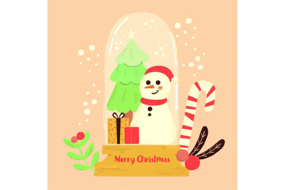 Christmas Snowball Globe Illustration for Local Branding