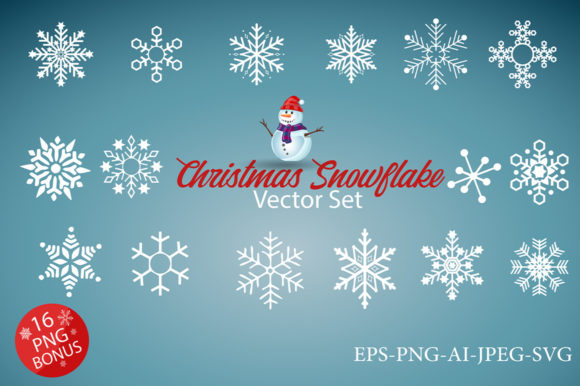 Christmas Snowflake Vector Set for Branding and Illustrations