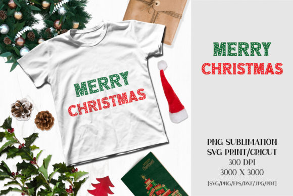 Christmas Sublimation MERRY CHRISTMAS Illustrations for Branding