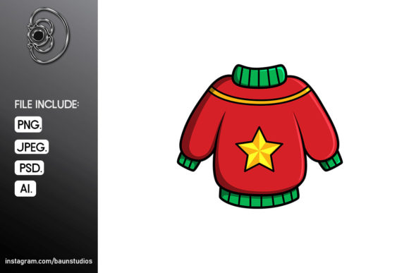Christmas Sweater Cartoon Illustration for Blog and Website Use