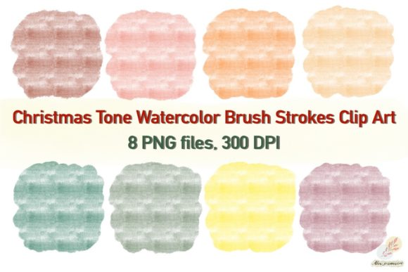 Christmas Tone Watercolor Brush Strokes Illustrations