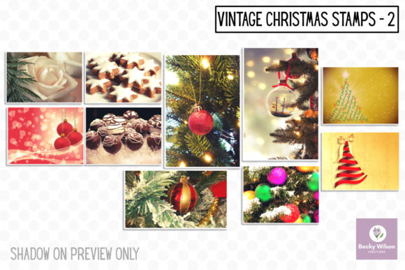 Christmas Vintage Stamps Set 2 for Illustrations