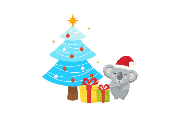 Cute Concept Koala Christmas Illustration