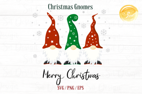 Merry Christmas Gnomes PNG-SVG-EPS Illustrations