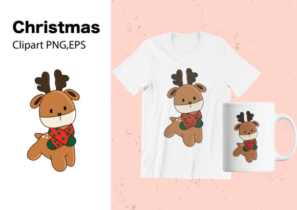 Rain Deer Christmas Clipart for Festive Illustrations