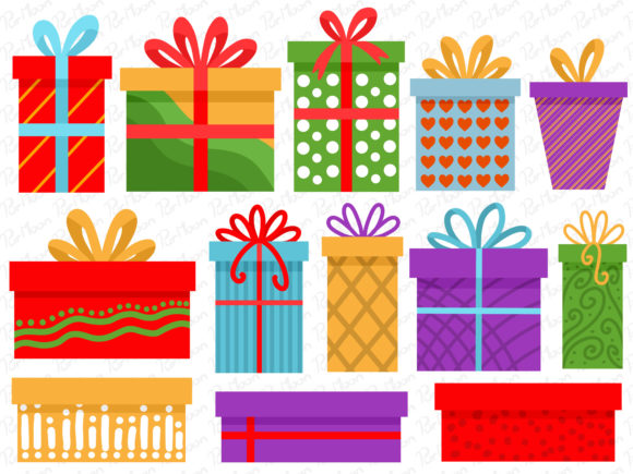 Set of Gift Box Christmas Illustration Review