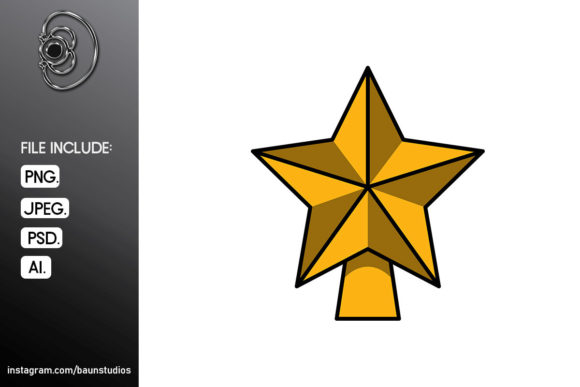 Star Christmas Cartoon Illustration for Local Business Branding
